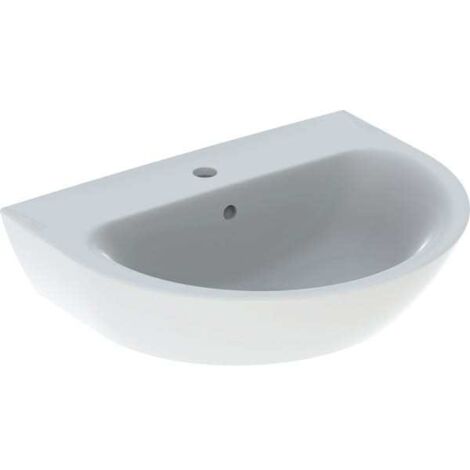 Waschtisch Geberit Renova 600 x 190 x 480 mm, 1 Hahnloch, inkl. Überlauf, weiß - 500370011