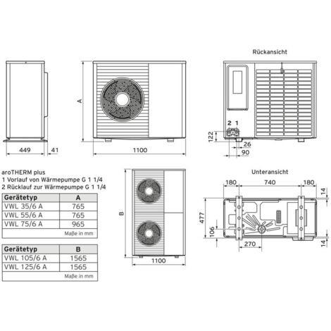 Vaillant Wärmepumpe Luft/Wasser aroTHERM plus VWL 75/6 A S2