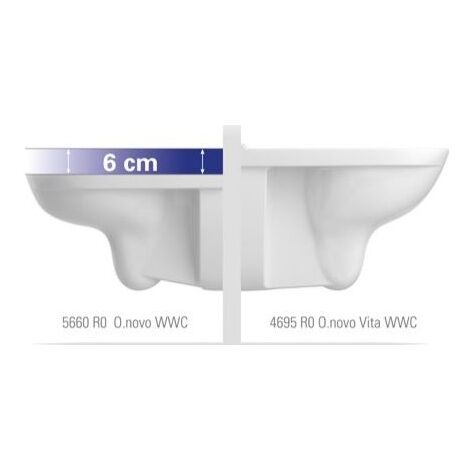 Villeroy & Boch Tiefspül-WC ViCare spülrandlos ViCare 360x595x404mm Oval wandhängend Abgang waagerecht Direct-Flush, Weiß Alpin