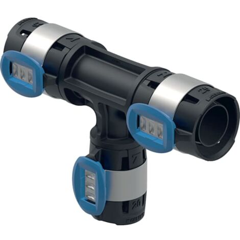 Geberit FlowFit T-Stück reduziert, d 20mm, d1 25mm, d2 20mm, PPSU