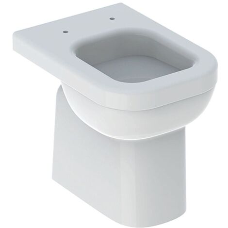 Geberit Renova Comfort Square Stand-WC Tiefspüler, erhöht, H 46cm, teilgeschlossene Form, Abgang horizontal T 55,5cm, Weiß