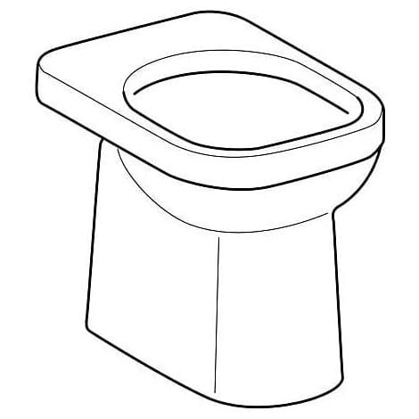 Geberit Renova Comfort Square Stand-WC Tiefspüler, erhöht, H 46cm, teilgeschlossene Form, Abgang horizontal T 55,5cm, Weiß