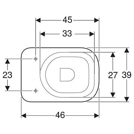 Geberit Renova Comfort Square Stand-WC Tiefspüler, erhöht, H 46cm, teilgeschlossene Form, Abgang horizontal T 55,5cm, Weiß