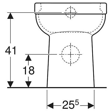 Geberit Renova Comfort Square Stand-WC Tiefspüler, erhöht, H 46cm, teilgeschlossene Form, Abgang horizontal T 55,5cm, Weiß