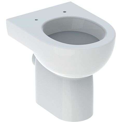 Geberit Renova Stand-WC Flachspüler, Abgang horizontal, teilgeschlossene Form, Tiefe 47,5cm, Weiß/KeraTect