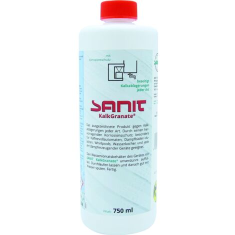 Sanit KalkGranate Entkalker gegen Kalkablagerungen mit Korrosionsschutz, 750 ml Flasche