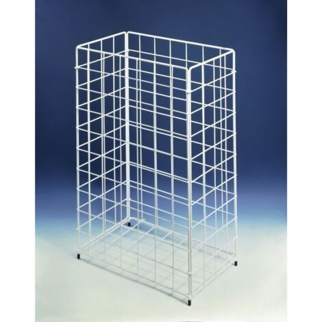 CWS Großraumpapierkorb Stahldraht 60l HxBxT 620x410x250mm, Weiß