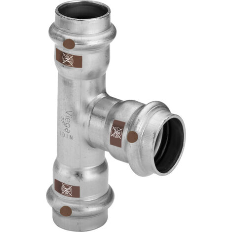 Viega Temponox T-Stück 810177 42 mm, Stahl, nicht rostend, mit SC-Contur (1/2)