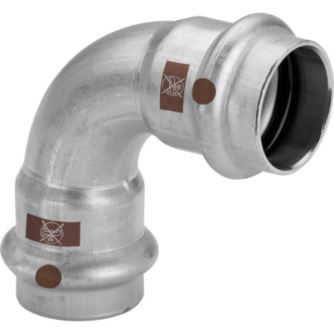 Viega Temponox Bogen 90 Grad mit SC-Contur 1716, d. 42mm, Stahl nichtrostend (1/2)