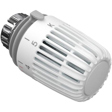 Kermi x-flair Thermostatkopf mit eingebautem Flüssig-Fühler zur Temperaturregelung mit Kühl- und Heizfunktion M30x1,5 Weiß