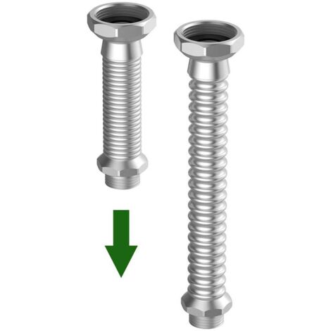 Flamco Inoflexi Stretch-Verbindungsrohr 1/2" Innengewinde x 1/2" Außengewinde, 180mm