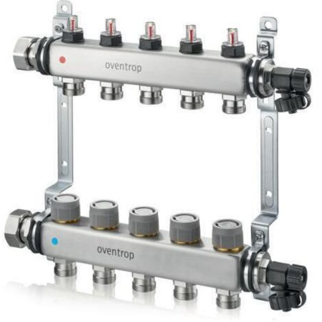 Oventrop Multidis SFQ Edelstahlverteiler mit Durchflussindikator 10 Heizkreise