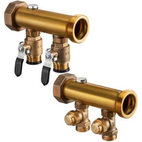 Oventrop Multidis SFI Messingverteiler 1 1/2", für 3 Heizkreise