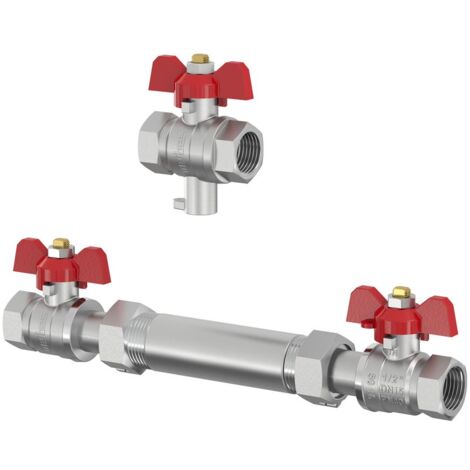 Flamco Erstausrüsterbausatz Kugelhahn DN 20 universal, Zählerersatzstück 130mm