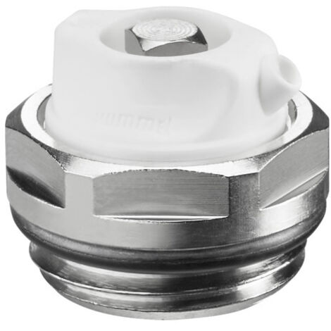 Oventrop Entlüftungsstopfen Plattenheizkörper 3/8", PN 10 Wasseraustritt drehbar, selbstdichtend, Messing vernickelt