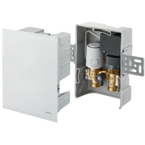 Oventrop Unibox TQ-RTL R-Tronic Thermostat RTL Q-Tech R-Tronic, Weißes Echtglas