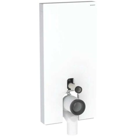 Geberit Monolith Sanitärmodul für Stand-WC, Höhe 101cm, Frontverkleidung aus Glas, Aluminium, Weiß