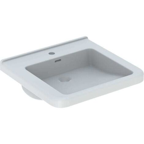 Geberit Waschtisch Renova Comfort unterfhb. m Hahnloch m ÜL 550x525mm weiß