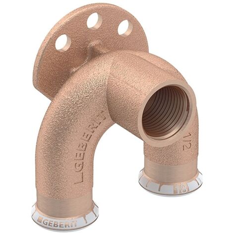 Geberit Mapress Kupfer Doppelanschlusswinkel 90 Grad, D 18mm, Rp 1/2", D1 18mm, L1 5cm, Rotguss bleifrei (1/5)