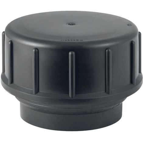 Geberit PE Gewindestutzen mit Schraubkappe d 75mm, D 11,2cm, H 9,6cm, Schwarz (1/5)