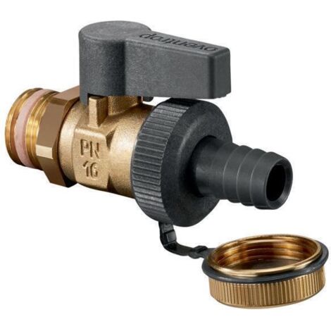 Oventrop Optiflex Kugelhahn 1/2" Außengewinde mit Schlauchverschraubung, Kappe, Messing