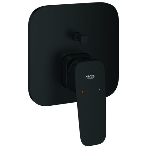 Grohe Cubeo Einhand-Wannenbatterie Mattschwarz, Fertigmontageset für Rapido SmartBox 35604