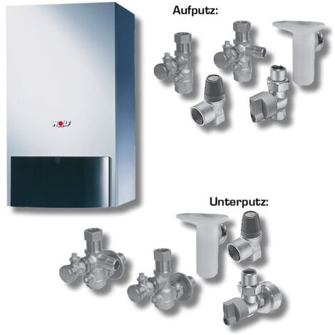 Wolf Heizwerttherme Paket CGU-2-10 Erdgas E, mit Bedienmodul BM, Anschluss-Set Aufputz