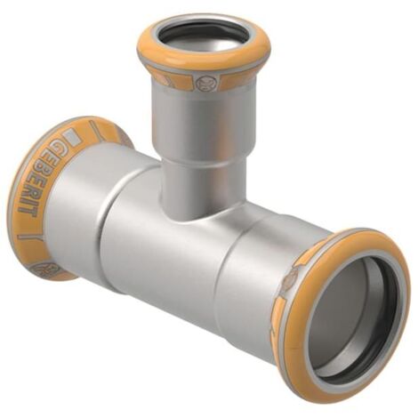 Geberit Mapress Therm T-Stück reduziert, 22x15x22mm, Edelstahl, 41206 (1/5)