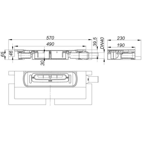 Dallmer Ceraflex Plan Corps De Drain Pour Douche à Canal, DN 40, 718 Mm