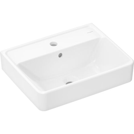 hansgrohe Xanuia Q Handwaschbecken 500x390mm mit Hahnloch und Überlauf, Weiß
