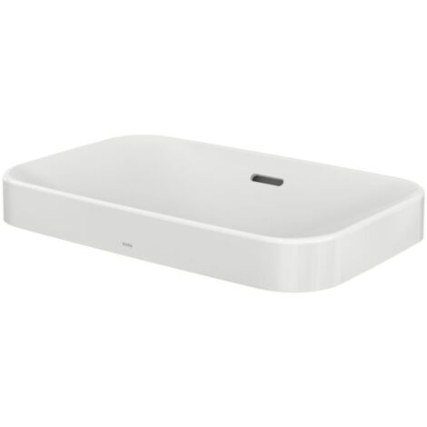 TOTO LF Aufsatzwaschtisch Breite 600mm, Möbelmontage, ohne Hahnloch, mit Überlauf, Keramik Cefiontect, Weiß (1/4)