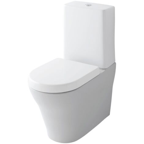 TOTO MH Tiefspül-Stand-WC mit aufgesetztem Spülkasten, randlos, Tornado Flush-Düsenspülung, Keramik Cefiontect, Weiß