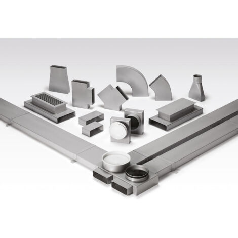 Helios FK-BV 200/45 Flachkanalbogen senkrecht 200x50mm, 45 Grad, Stahlblech verzinkt