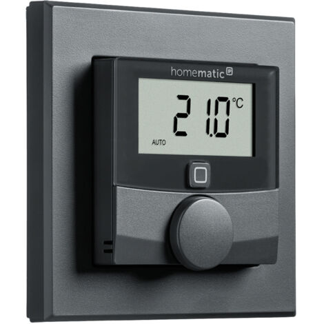 Homematic IP Wandthermostat mit Luftfeuchtigkeitssensor, Anthrazit, Funk, LC-Display, 2x 1,5V