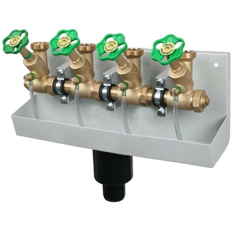 SCHLÖSSER Kompakt-Verteilerstation 4-Strang Verteiler - Zulauf 1 Zoll - DN 25, mit Ablaufrinne