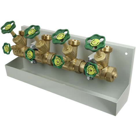 ATV-Station oberes Anschlussgewinde Kompaktwasserverteiler G 1 1/4" x G 1 1/2" steigende Spindel