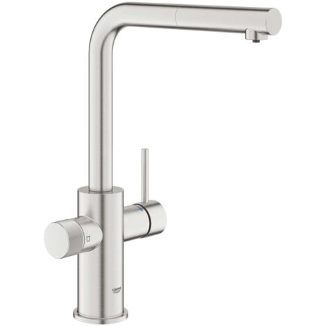 Grohe Blue Pure - Spültischarmatur Minta mit Filterfunktion und ausziehbarer Brause, Supersteel 30601DC0 (1/5)