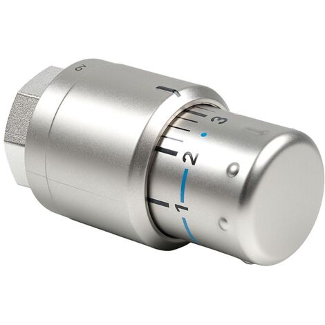 Kermi Thermostatkopf Edelstahl-Optik M30 x 1,5 Heizkörper-Thermostat Regler