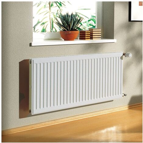 Kermi Profil-K therm-x2 Flachheizkörper Typ 22 600x100x1400mm, 2332W bei 75/65/20 Grad C, mit Abdeckung, Bohrkonsole, Weiß