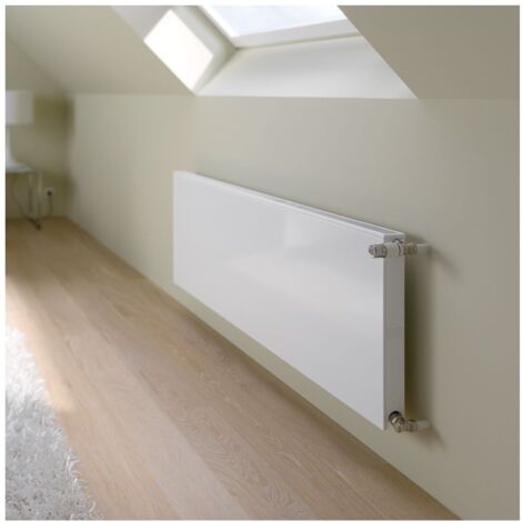 Kermi Plan-K therm-x2 Flachheizkörper glatt Typ 22 605x102x805mm, 1247W bei 75/65/20, mit Abdeckung, Bohrkonsole, Weiß