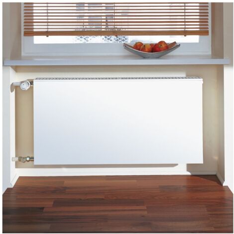 Kermi Plan-K therm-x2 Austausch Flachheizkörper glatt Typ 22 Weiß 559x102x605mm 879W bei 75/65/20 Grad C