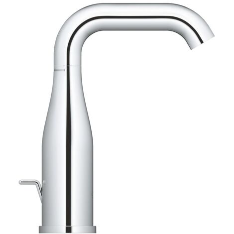 Grohe Essence 1-Loch-Einhand-Waschtischbatterie M-Size, Chrom, Zugstangen-Garnitur, schwenkbarer Auslauf, 5l/min