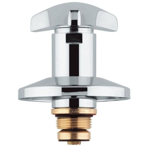 Grohe Oberteil, DN 20, für UP-Ventile 3/4", Trecorn-Griff, Schubrosette, Markierung Blau, Chrom