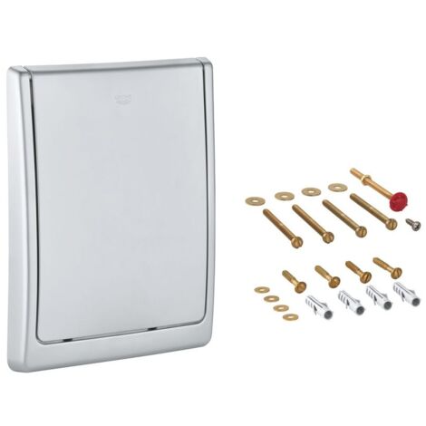 Grohe Abdeckplatte Mattchrom komplett für WC-Druckspüler Wandeinbau, 43179P00 (1/2)