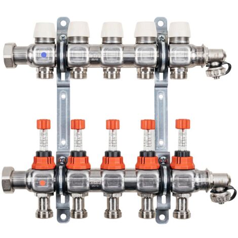 Kermi x-net Verteiler 1" Komfort für 5 Kreise, Baulänge 320mm