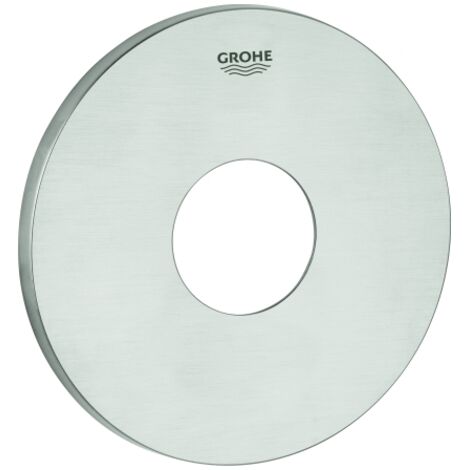 Grohe Rosette rund für Einhandmischer-Fertigmontagesets, Supersteel, Metall, mit Wandrosette, 48428DC0