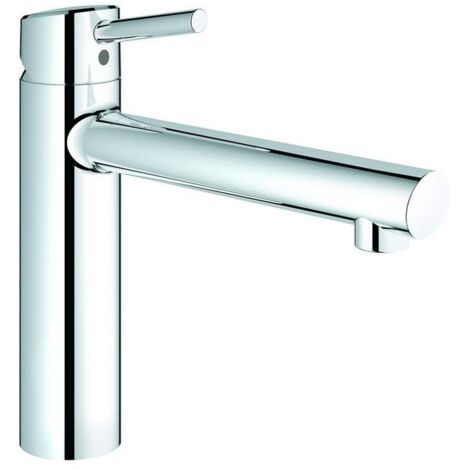 Grohe Concetto Einhand-Spültischbatterie, 1-Loch-Montage, mittelhoher Auslauf, für Vor-Fenster-Montage, Chrom, 31210001 (1/5)