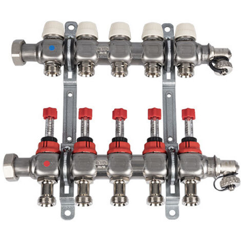 Kermi x-net Verteiler 1" Komfort-2 für 2 Kreise, Baulänge 170 mm