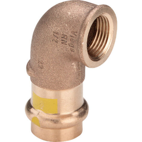 Viega Profipress G Übergangswinkel 90 Grad mit SC-Contur 2614.2 für Gas d. 22mm x Rp 1/2", Rotguss (1/3)