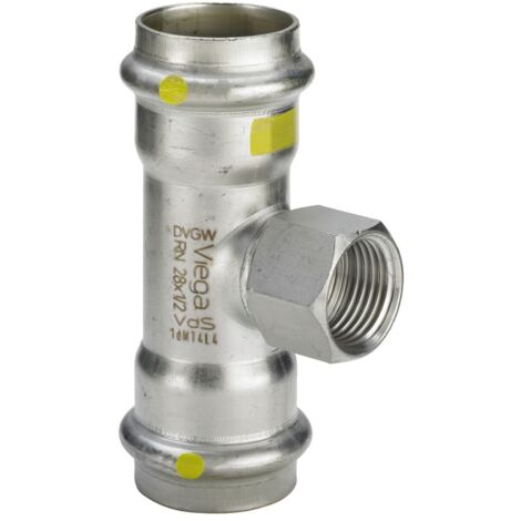 Viega T-Stück mit SC Sanpress Inox G 0217.2 für Gas in 54mmxRp1/2x54mm edst.
